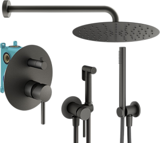 Комплект для ванной Plumberia Selection Ixo KITZXO18GR С ВНУТРЕННЕЙ ЧАСТЬЮ, графит матовый
