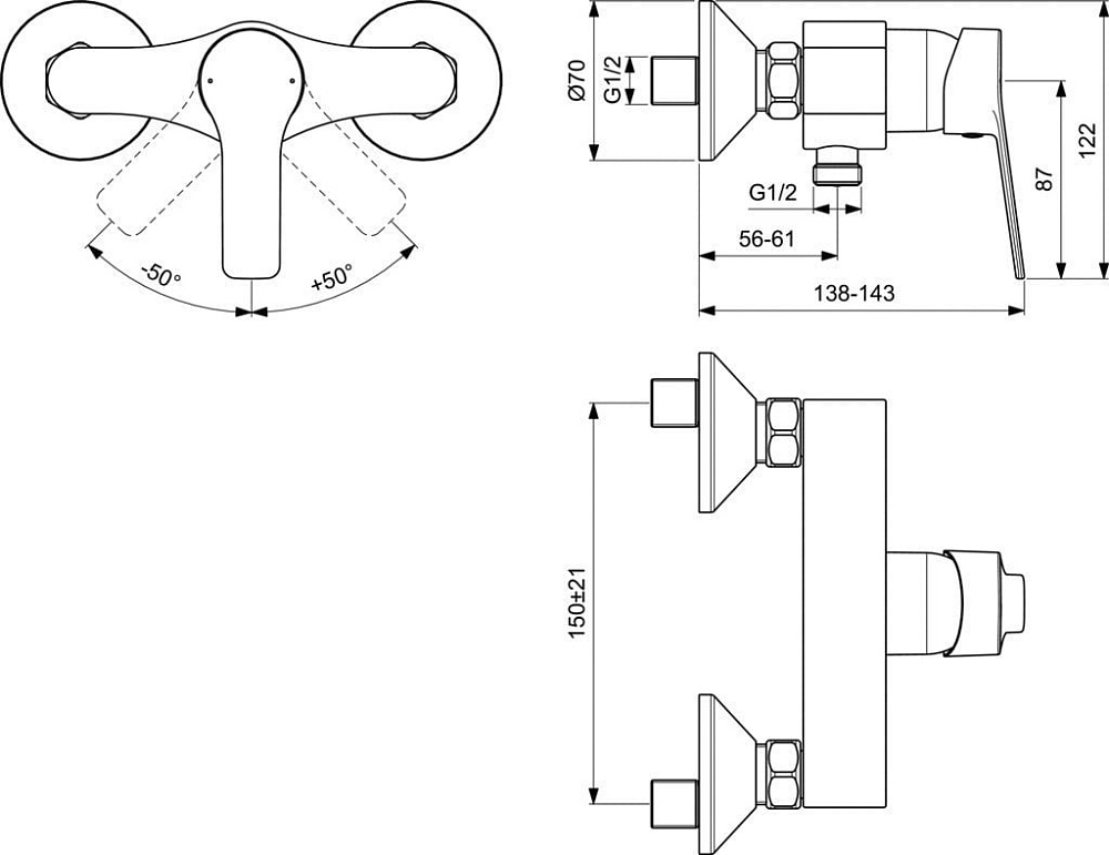 Смеситель для душа Ideal Standard Entella BC235AA