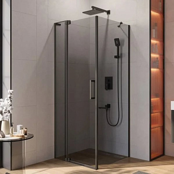 Душевой уголок Cezares Slider AH 1 80-70/80 Grigio Nero профиль черный, стекло серое