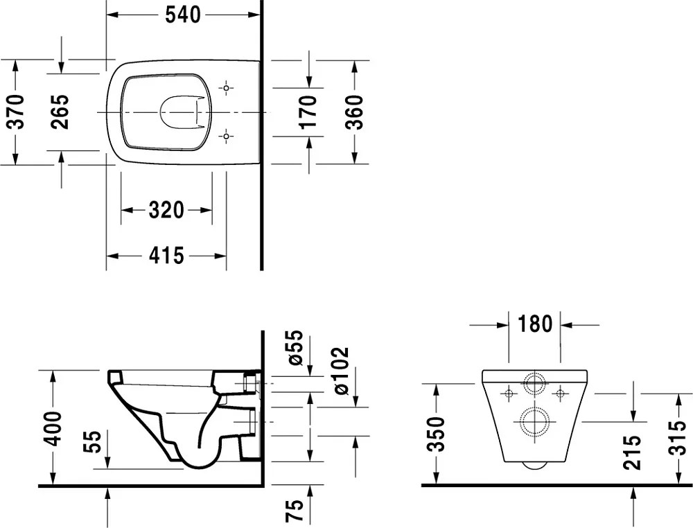 Чаша для унитаза подвесного Duravit DuraStyle 2536090000 Sancos — официальный сайт