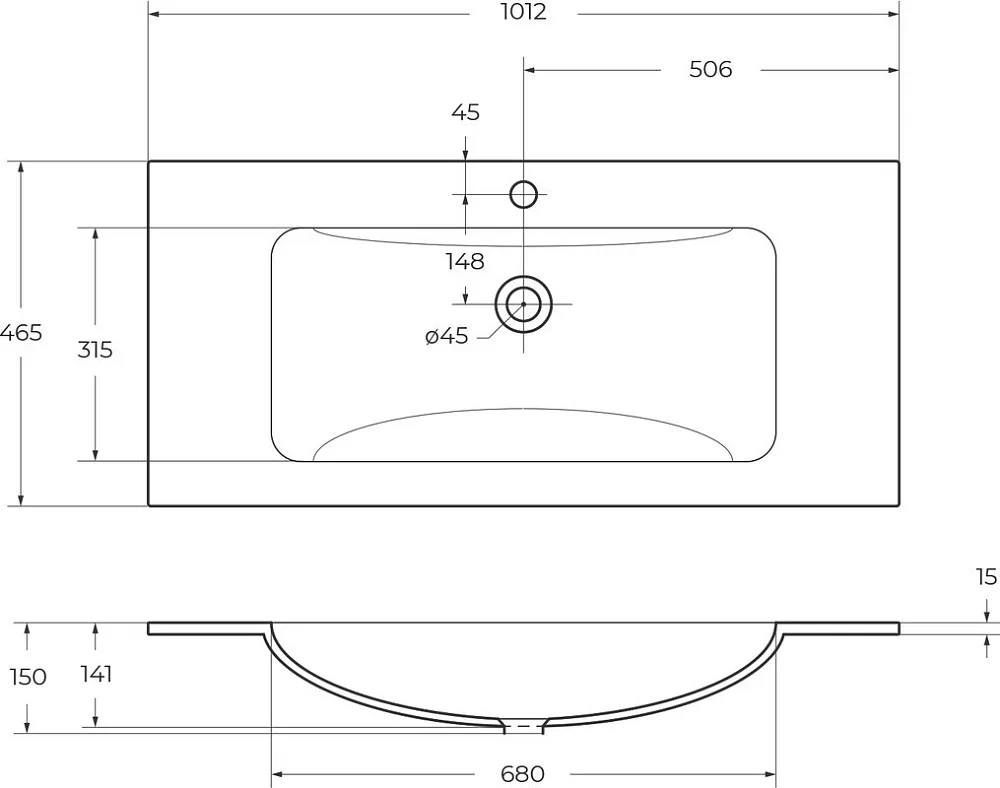 Мебельная раковина BelBagno BB1010/465-LV-VTR-BL белая Sancos — официальный сайт