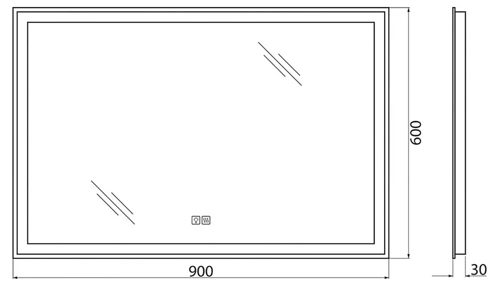 Зеркало BelBagno SPC-GRT-900-600-LED-TCH-WARM с подсветкой и подогревом Sancos — официальный сайт