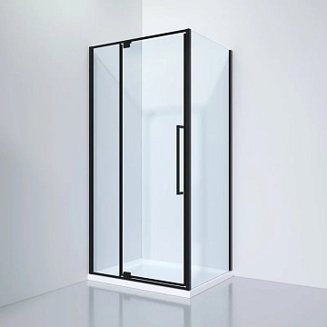 Душевой уголок Black&White Stellar Wind S812 BC 100х100, профиль черный, стекло прозрачное