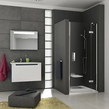 Душевая дверь в нишу Ravak Smartline SMSD2-120 B R Transparent, профиль хром