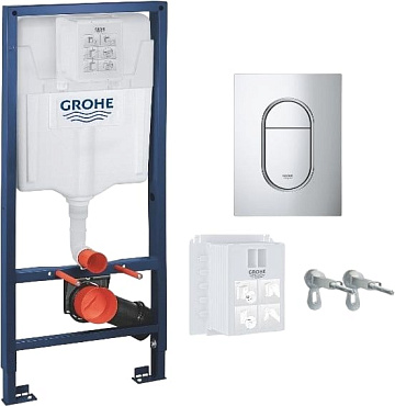 Система инсталляции для унитазов Grohe Rapid SL 39702000, 3 в 1 с панелью смыва