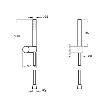 Душевой гарнитур VitrA Origin A4554336WTC, черный матовый