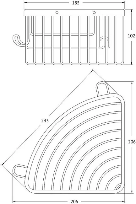 Полка Artwelle Universell 4133 с крючками, угловая Sancos — Оригинал