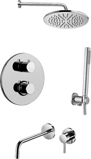 Комплект для ванной Paffoni Light KITLIQ018CR006KING С ВНУТРЕННЕЙ ЧАСТЬЮ, верхний душ 30 см, с термо