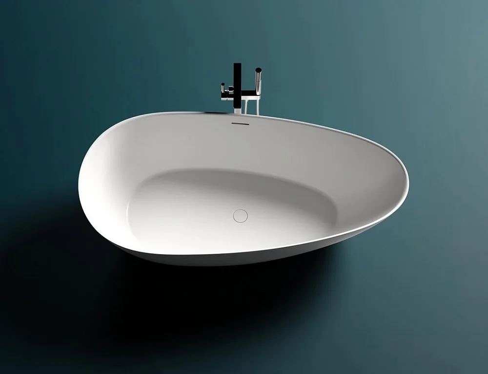 Ванна из искусственного камня Salini Paola S-Sense 160x75 см, отдельностоящая, белая, овальная, со с Sancos — официальный сайт