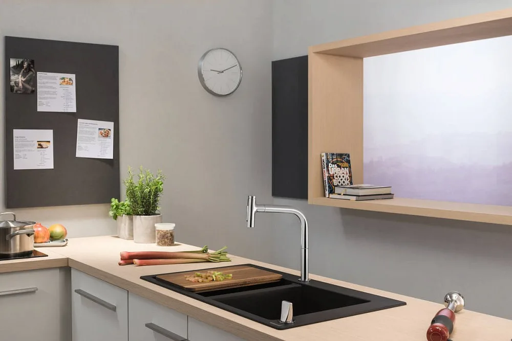 Смеситель для кухни Hansgrohe Metris Select M71 Metris Select M71 73819000 хром Sancos — официальный сайт