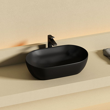 Раковина накладная Ceramicanova Twist овальная 50 см черный матовый CN12001MB