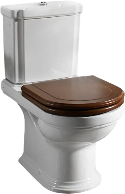 Унитаз-компакт напольный Villeroy & Boch Hommage 666210R1 772111R1 альпийский белый, орех Sancos — Оригинал
