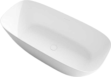 Ванна из искусственного камня Vincea VBT-6S02MW 170x75 см, отдельностоящая, матовая белая, овальная,