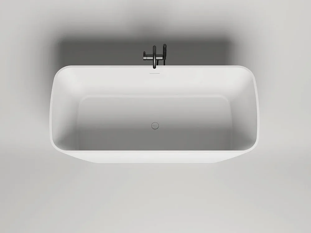 Ванна из искусственного камня Salini Agata S-Sense 180x80 см, отдельностоящая, белая, со сливом-пере Sancos — официальный сайт