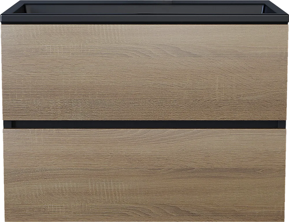 Тумба под раковину без столешницы Uperwood Barsa 70 подвесная, черная, дуб сонома Sancos — официальный сайт