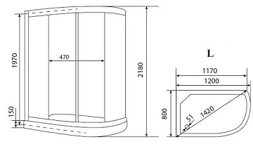 Душевая кабина Timo Eco TE-0702L