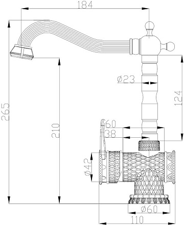Смеситель для кухни Zorg Antic A 408K-SL