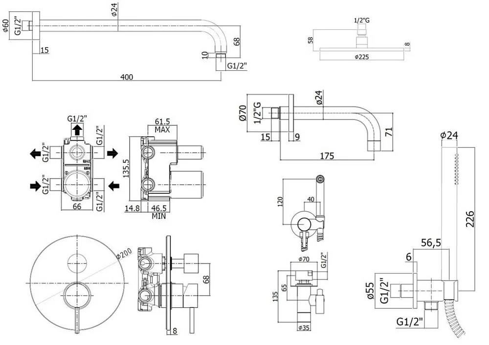 Комплект для ванной Paffoni Light KITZLIG019CR139 С ВНУТРЕННЕЙ ЧАСТЬЮ, хром Sancos — официальный сайт