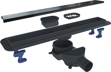 Душевой трап (лоток) BelBagno Luce BB-LD-LUCE-90-NERO 85 см, матовый черный
