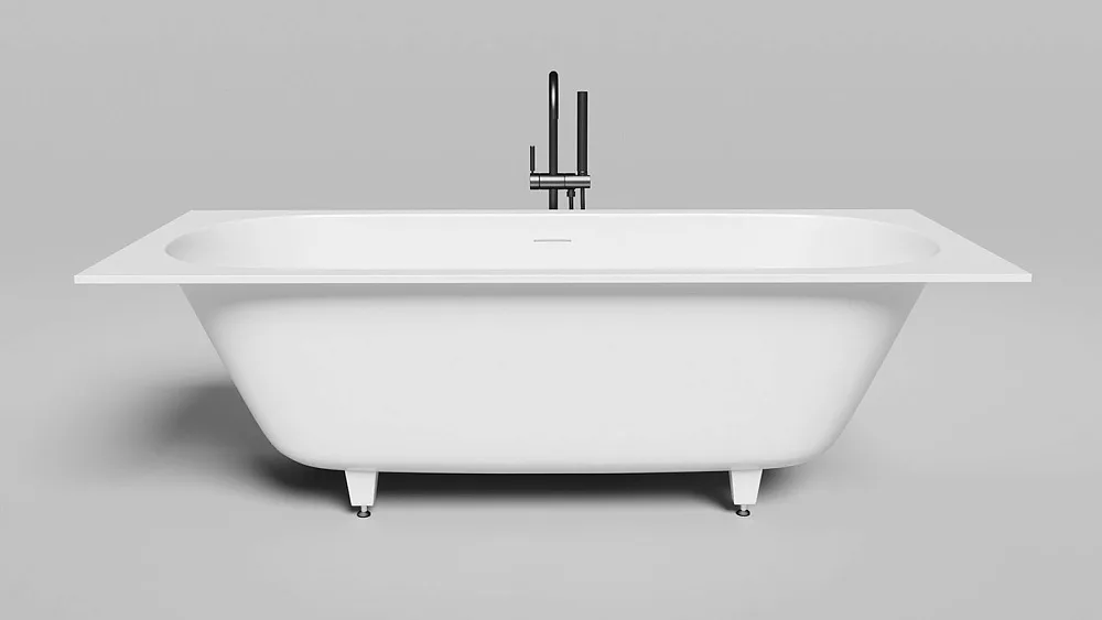 Ванна из искусственного камня Salini Ornella Axis Kit S-Sense 190x90 см, встраиваемая, белая, на нож Sancos — официальный сайт
