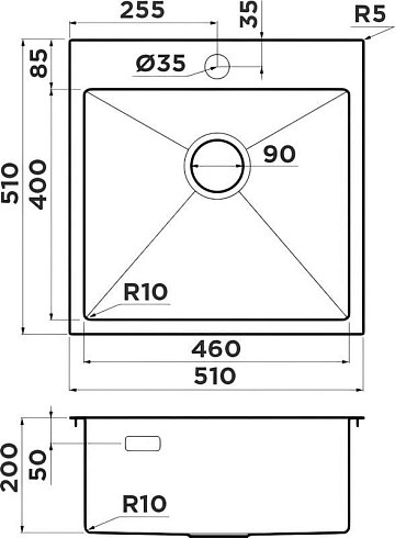 Мойка кухонная Omoikiri Akisame 51-GB графит