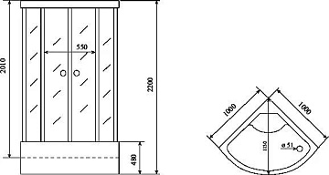 Душевая кабина Timo Standart T-6600SF Silver Fabric с высоким поддоном