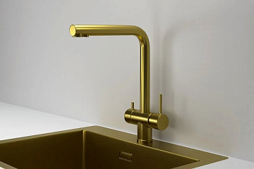 Смеситель для кухни Granula Kitchen Space 7011, золото сатин