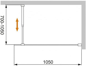 Душевая перегородка Cezares Liberta -L-1-105-C-Cr