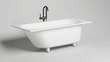 Ванна из искусственного камня Salini Ornella Kit 180x80 см, встраиваемая, матовая белая, со сливом-п