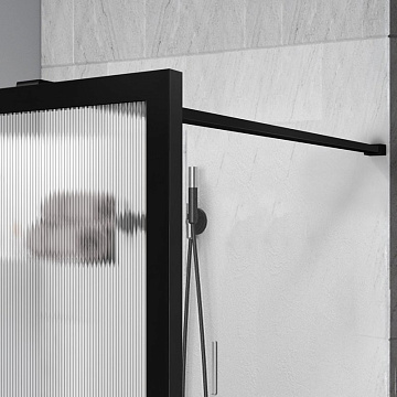 Душевая перегородка Vincea Walk-in HP Art VSW-1HP800FLB 80 см, профиль матовый черный, стекло рифлен