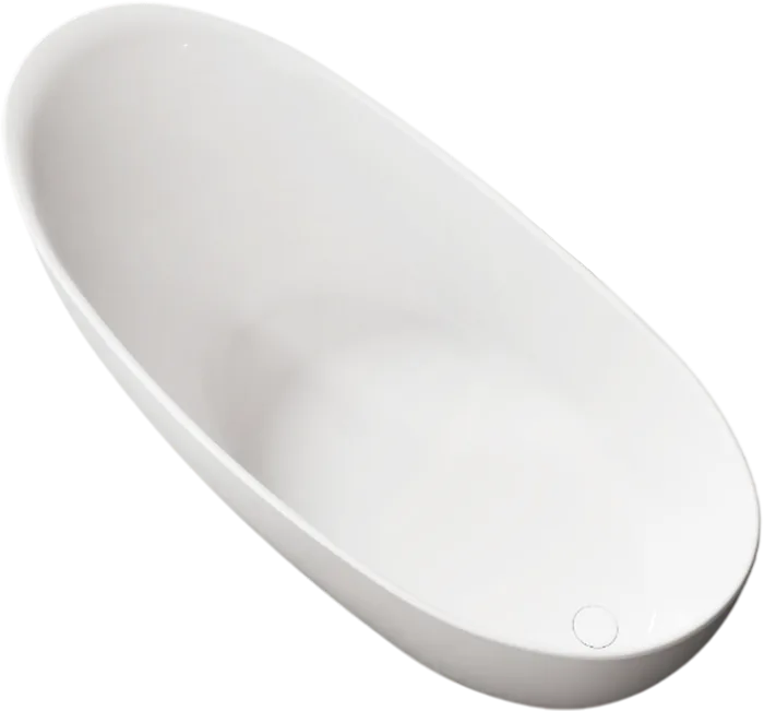 Ванна из искусственного камня Vincea VBT-6S03MW 170x80 см, отдельностоящая, матовая белая, овальная, Sancos — Оригинал