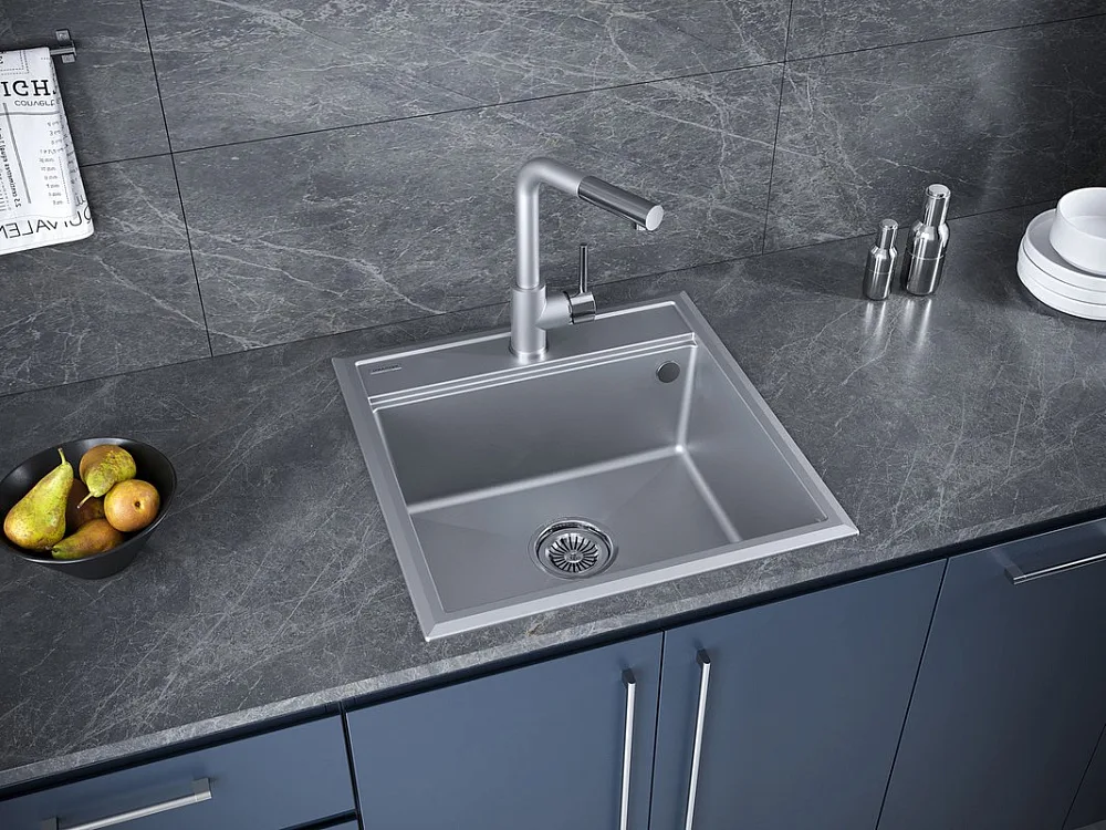 Мойка кухонная Paulmark Stepia 50 PM115051-GRM серый металлик Sancos — официальный сайт