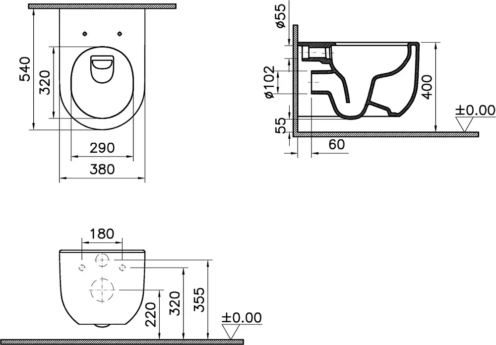 Чаша для унитаза подвесного VitrA Liquid 7321B403-0075 Sancos — официальный сайт
