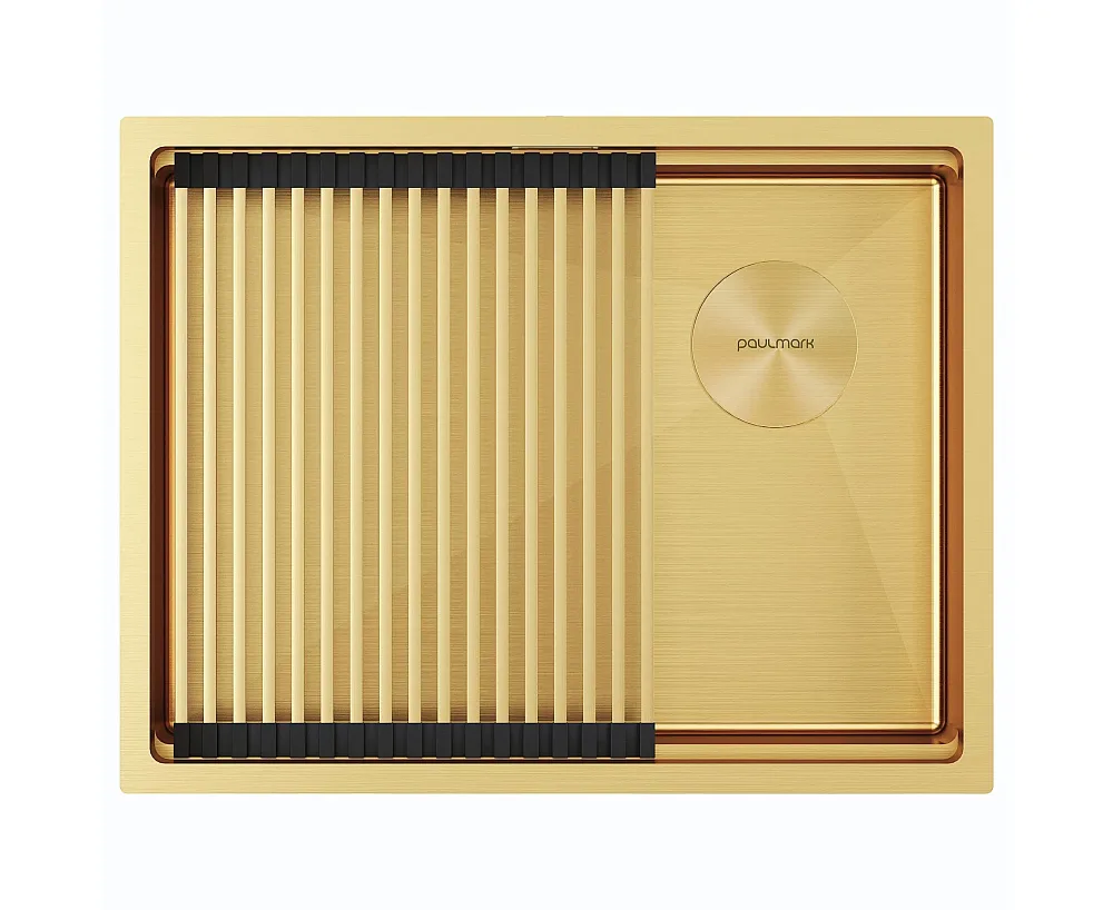Мойка кухонная Paulmark Next-Pro 58 UNI PM705845-LG, светлое золото Sancos — официальный сайт