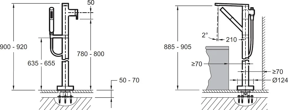 Напольный смеситель для ванны с душем Jacob Delafon Composed E73087-CP, БЕЗ ВНУТРЕННЕЙ ЧАСТИ Sancos — официальный сайт
