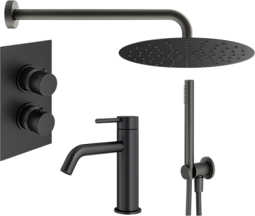 Комплект для ванной Plumberia Selection Ixo KITXOT18QNO53 С ВНУТРЕННЕЙ ЧАСТЬЮ, черный матовый