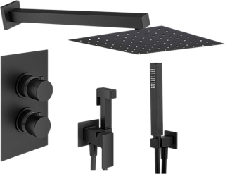 Комплект для ванной Plumberia Selection Tag KITZTGT18QNO С ВНУТРЕННЕЙ ЧАСТЬЮ, черный матовый
