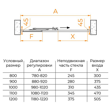 Душевая дверь в нишу RGW Classic CL-111 120 см, профиль хром
