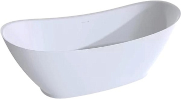 Ванна из искусственного камня Salini Noemi 170x75 см, отдельностоящая, матовая белая, овальная, со с