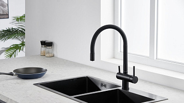 Смеситель для кухни Emar Steel ЕС - 3015 black