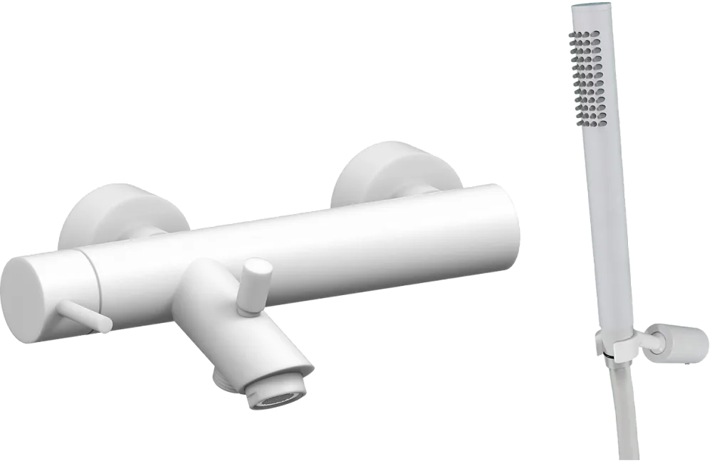 Смеситель для ванны с душем Paffoni Light LIG023BO, белый матовый Sancos — официальный сайт
