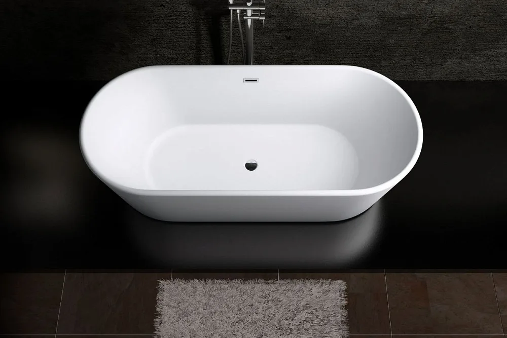 Акриловая ванна Art&Max AM-525-1700-745 170x75 см, отдельностоящая, белая, овальная, с каркасом Sancos — официальный сайт