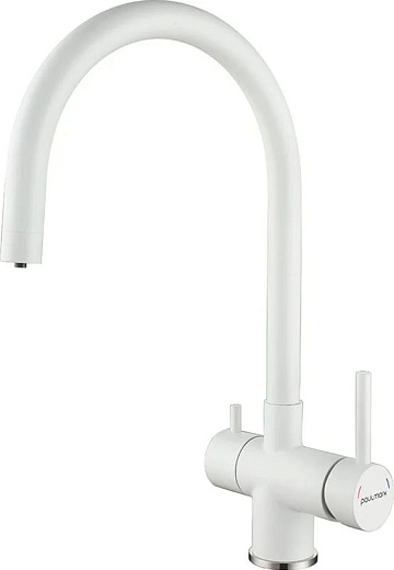 Смеситель для кухни Paulmark Heller He213218-WH белый матовый