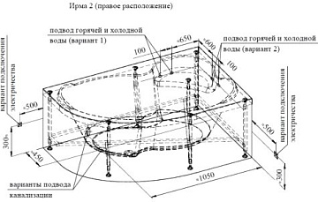 Акриловая ванна Radomir Vannesa Ирма 2 150x95 см, правая, 2-01-0-2-1-216