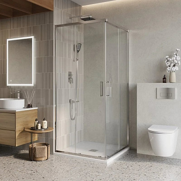 Душевой уголок BelBagno Luce A-2-80-C-Cr 80x80, профиль хром, стекло прозрачное
