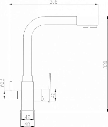 Смеситель для кухни Steel Hammer SH 805 Black Cr