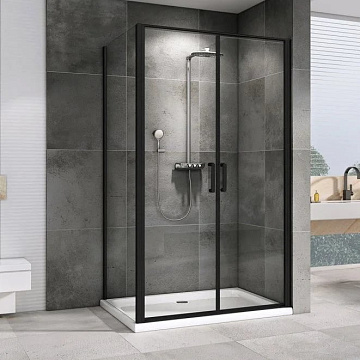 Душевой уголок Abber Sonnenstrand AG04100BC-S70B 100x70, профиль черный, стекло прозрачное