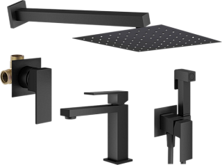 Комплект для ванной Plumberia Selection Tag KITZTG01NO53 С ВНУТРЕННЕЙ ЧАСТЬЮ, черный матовый