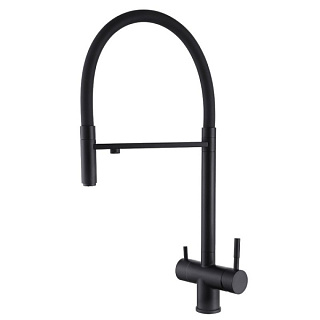 Смеситель для кухни Abber Wasser Kreis AF81141B, с гибким изливом, черный