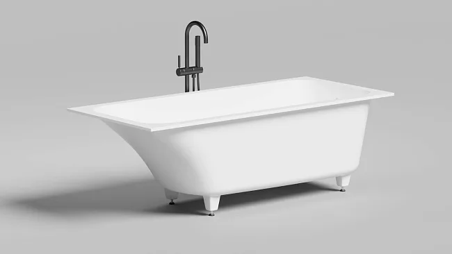 Ванна из искусственного камня Salini Orlanda Kit S-Stone 170x75 см, встраиваемая, матовая белая, на  Sancos — Оригинал